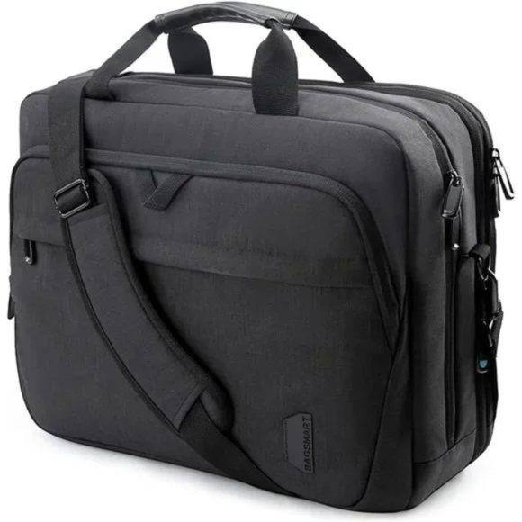 18 Inch Laptop Bag, Expandable Briefcase, Men Women,Lockable (Black-18.4 inch) - Picture 1 of 7